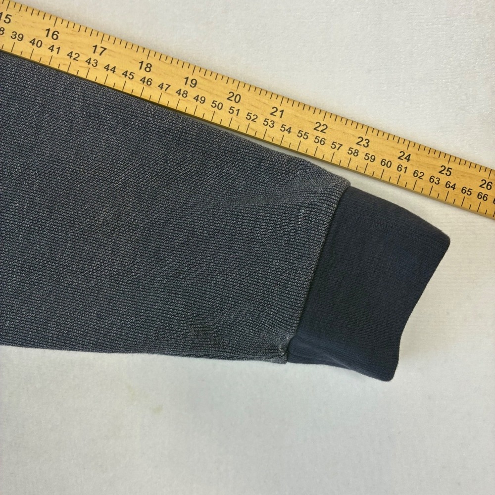 Calvin Klein Full Zip Sweater Mens Large Navy Blue Heather Mock Neck Casual Logo - Picture 6 of 8